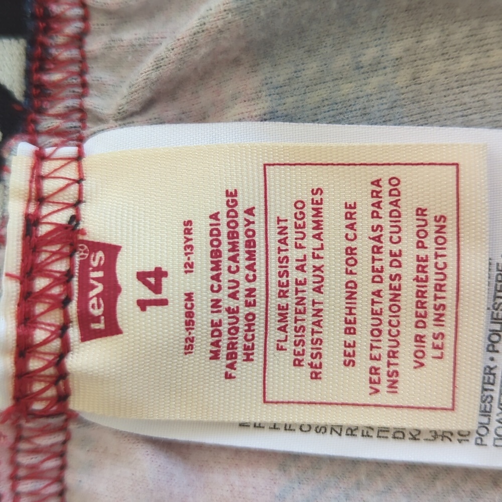 Levi's Plaid Pajama Pants Boys 14 Red Blue - Picture 2 of 11